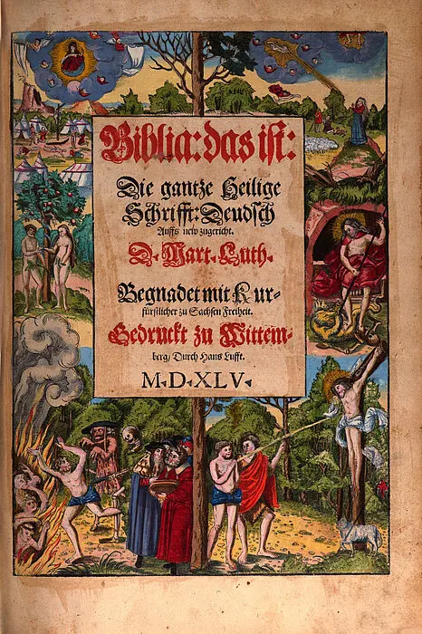 Biblia: das ist: Die gantze Heilige Schrifft: Deudsch. D. Mart. Luth. Wittenberg: Hans Lufft 1545 Sign. ÖNB, BE.1.G.8-9.Alt-Prunk